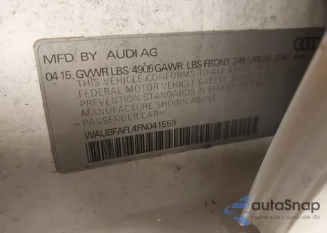 2015 Audi A4 2.0T Premium из США, поврежденный, VIN WAUBFAFL4FN041559